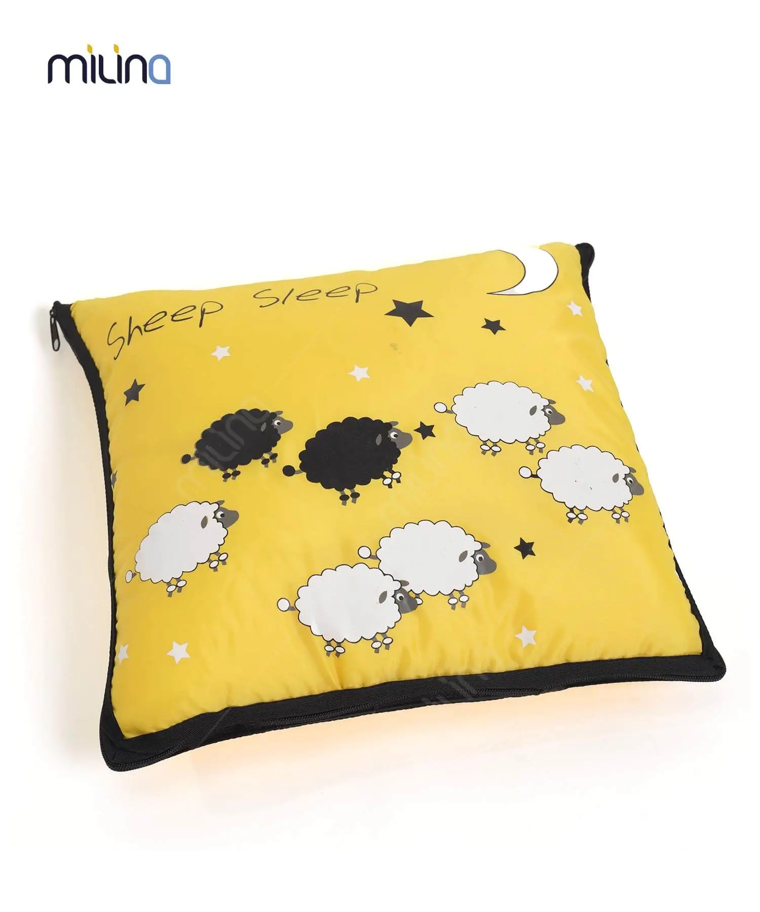 หมอนผ้าห่มพับได้ ผ้าร่ม พิมพ์ลาย Sheep Sheep – HD3007 - Image 2