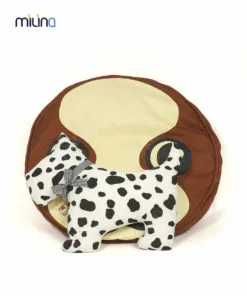 ที่นอนสุนัข เบาะสุนัข ผ้า TC ทรงกลมลายหน้าน้องหมา - HD3002