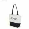 รับผลิตกระเป๋าผ้า กระเป๋าช้อปปิ้งทูโทน กระเป๋าสะพาย 600D พิมพ์โลโก้ POND’S - SB1027 รับผลิตกระเป๋าช้อปปิ้ง รับผลิตถุงผ้า รับผลิตกระเป๋าผ้า ถุงผ้า กระเป๋าผ้า กระเป๋าสะพาย ตามแบบ